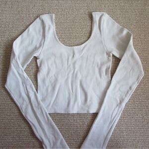 aero white reversible crop top
